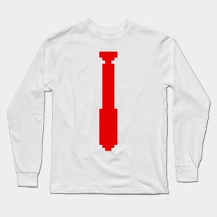 8bit Tie - RED Long Sleeve T-Shirt